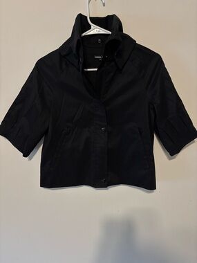 Samuel Dong Black Short Snap and Zip Jacket Size XS